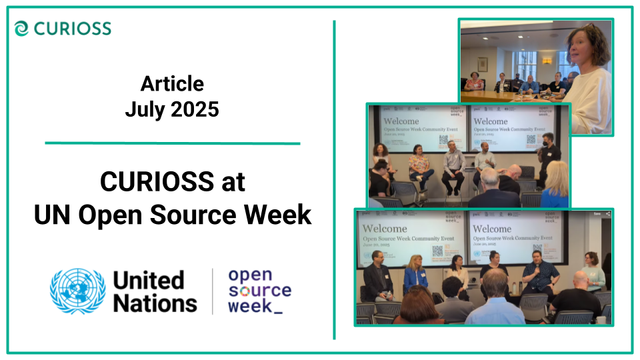 Article title: CURIOSS at UN Open Source Week with photos of CURIOSS members