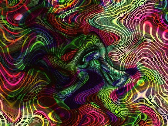 Bunte wellenförmige Linien und Gitter.

Colourful wavy lines and grids.