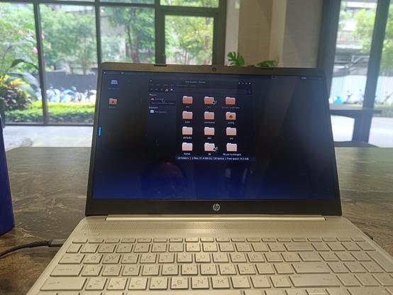 A computer with Linux os, file broser opened