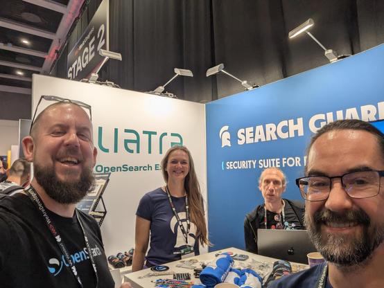 Kris, Anja, Nils, Jochen at the booth at the WeAreDevelopers event