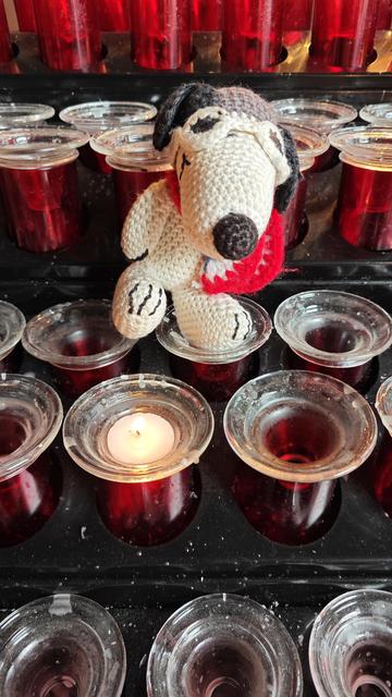 Snoopy hat eine Kerze angezündet zum Gedenken an Kagube und Natenom