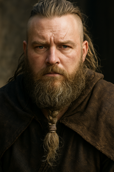 Second AI generated image of myself as a viking without a helmet, full length beard with a single beard knot (AI seems to love these)