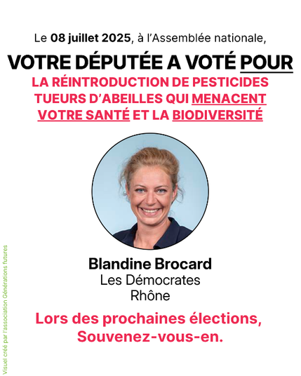 Blandine Brocard (MoDem) a voté pour la loi Duplomb