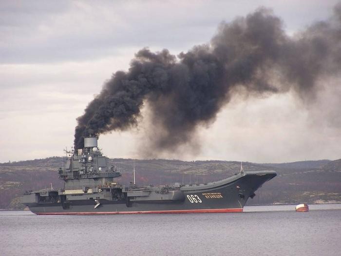 Admiral Kuznetsov - the only completed carrier of its class - operating as usual under something of a cloud...