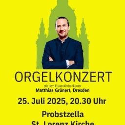 Plakat der Veranstaltung mit einem Porträt v. Matthias Grünert