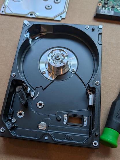 a gutted hard drive enclosure