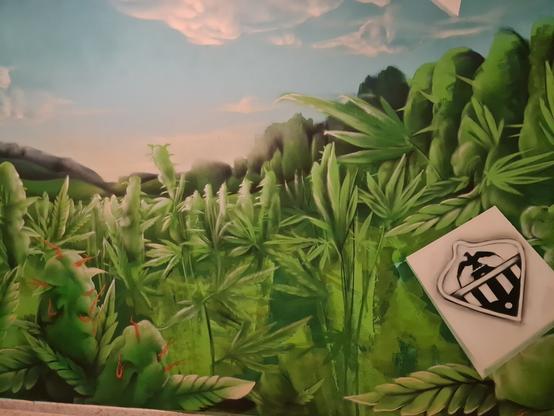 cannabis plant field mural art wallpainting artist graffitiart graffitiartist muralart streetart cannabis hemp plant hemp field health plant orangebud field