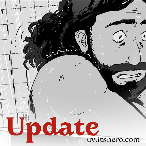 Comic update banner. A man's surprised face.