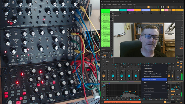 Eurorack and VCV hybrid modular synth.