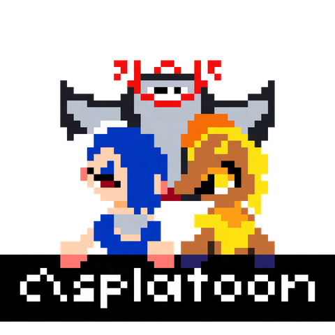 Big cut holding a poster with "c\splatoon" written on it