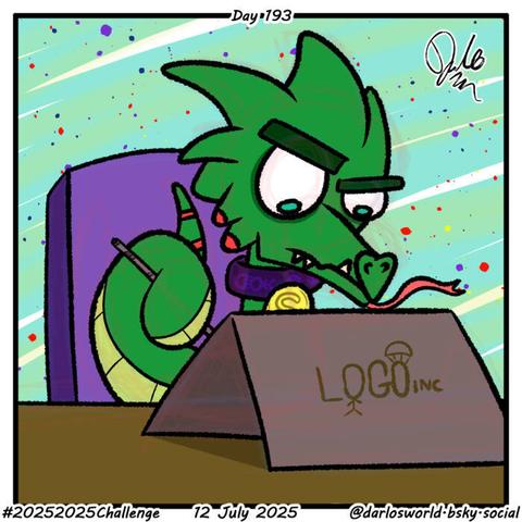 Drawing of Sprinkles the Snake drawing on a graphics tablet.