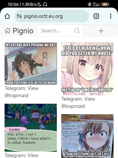 Schermata home della app, che mostra i pin più recenti da tutti gli utenti in vista mattoneria