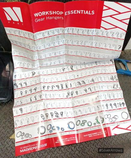 Madison b2b chart showing their selection of gear hangers. There are too many to count.