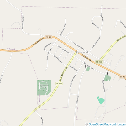 Map image of the town showing the status as of the time of this posting