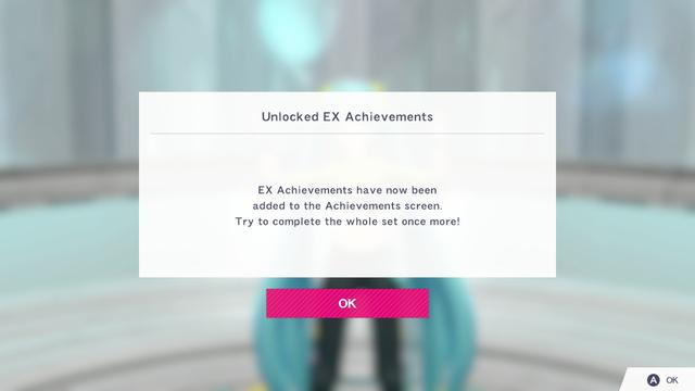 I am then informed I've "unlocked EX achievements". What was that about "earned all your achievements"?