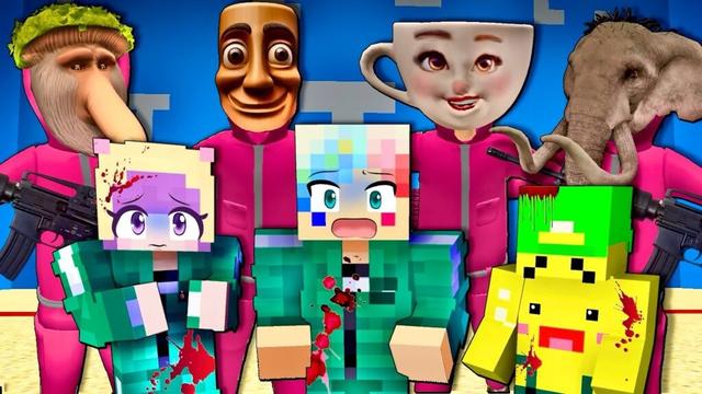 【恐怖の死のゲーム⁉️😱】イタリアンブレインロット✖️イカゲーム3の地獄サバイバルに参加した結果…🩸【マイクラ マインクラフト】ぽっぴんず