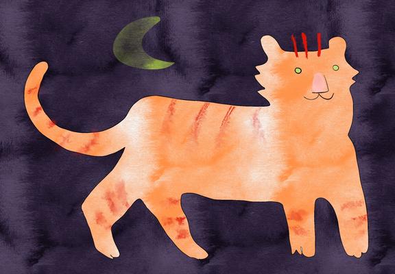 Schnelle digitale Zeichnung: Tiger.