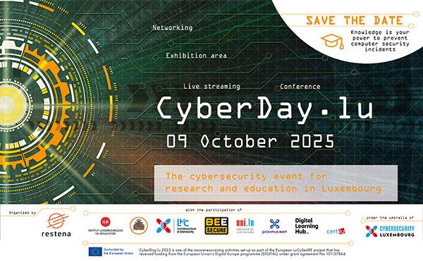 Banner save the date CyberDay.lu with partner logos