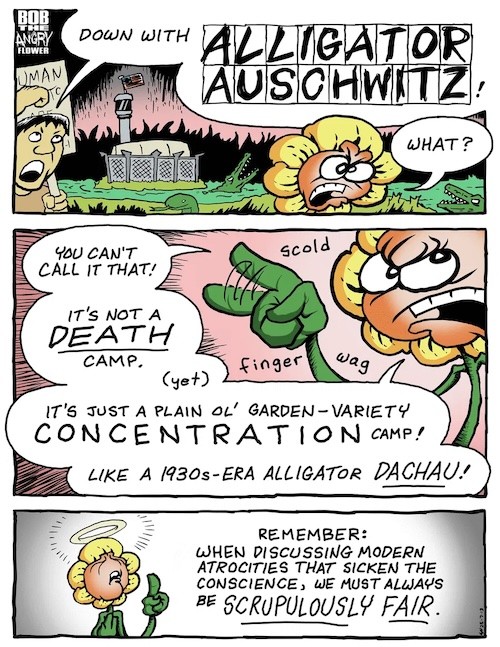 "Remember: When discussing modern atrocities that sicken the conscience, we must always be SCRUPULOUSLY FAIR."