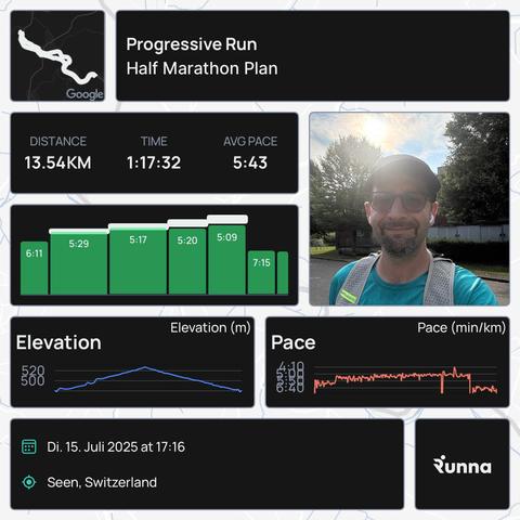 Today’s training summary from the Runna app