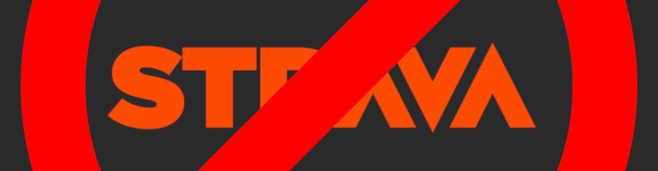 Strava logo behind a blocked sign