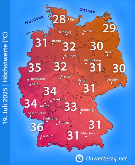 Hitzewelle Mitte Juli 2025