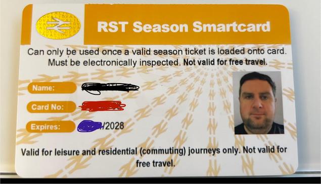 A Rail Staff Travel season ticket card