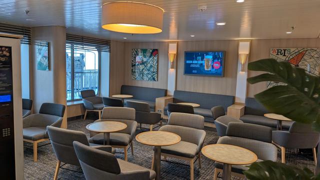 Comfortable lounge on the ferry boat.