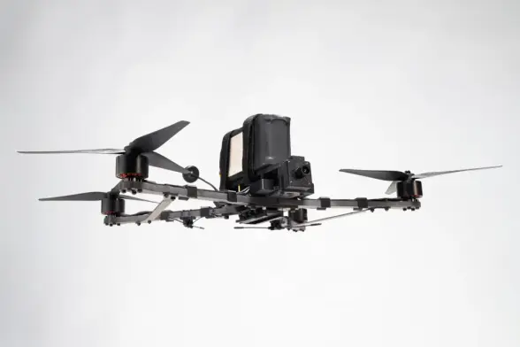 A drone equipped with Ukrainian startup Fourth Law’s TFL-1 artificial intelligence modules that use neural nets to identify Russian targets.