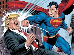Superman punching Trump