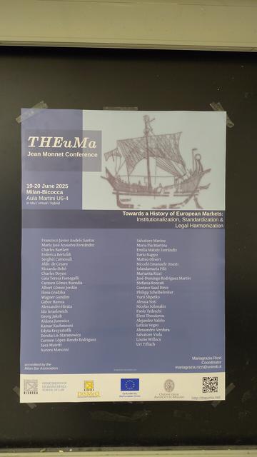 THEuMa conference poster at the University of Milan - Bicocca.