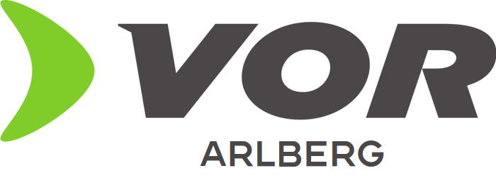 VOR Verkehrsverbund Logo, aber mit dem Text "Arlberg" darunter