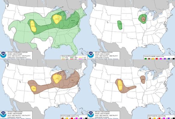 Thunderstorms and Heavy Rains Across Portions of the Central and Eastern US; Heat Expands to Portions of the East and West
Widespread showers and thunderstorms, some severe, may produce heavy downpours and flash flooding across much of the eastern and central U.S. Dangerous heat will continue in the Pacific Northwest and expand across portions of the East. Deep tropical moisture and associated thunderstorms will bring heavy rainfall and localized flash flooding across portions of Florida into the central Gulf Coast