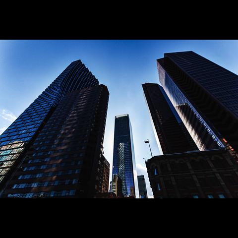 Skyscrapers  under the sunset in Calgary, Alberta,Canada