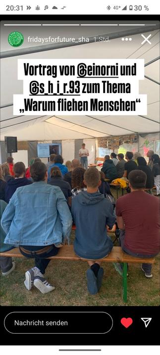 Der Vortrag/ Workshop "Warum fliehen Menschen" ist gut besucht.