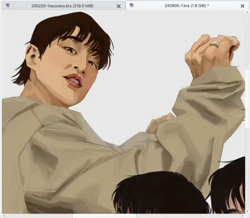 Another portrait in the beige hoodie, focusing on the sleeve folds.