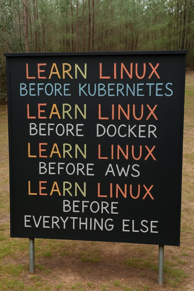 learn linux
before kubernetes
learn linux
before docker
learn linux
before aws
learn linux
before
everithing else