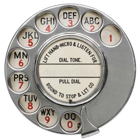 old fashioned telephone component that features a circular dial disk