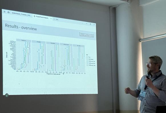 Steffen Pielström presents FAIRness analysis of SPP-CLS projects at DH2025