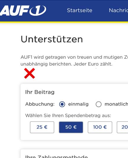 AUF1 ohne Kontoangaben