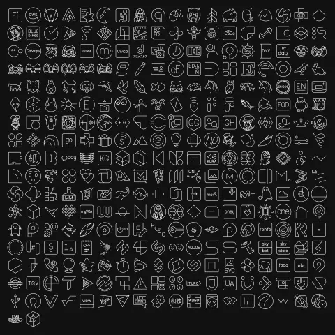 Screenshot of all the new icons inside Arcticons