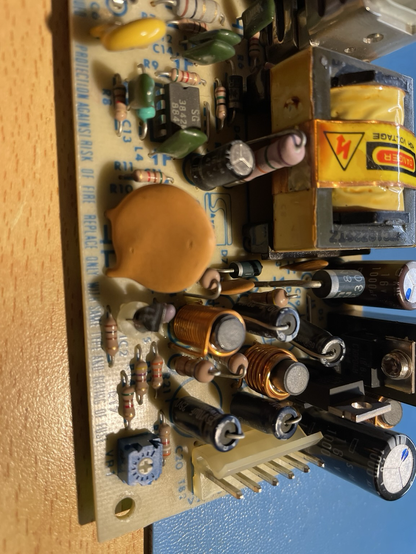 Almost-dead capacitors in the switching power supply.