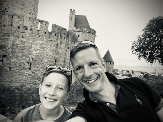 Carcassonne with a couple of berks in front of it