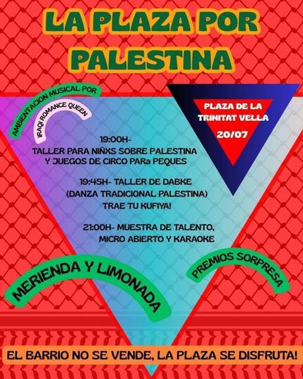 La Plaza por Palestina! Merienda, Limonada, y Tallers (y mas!)