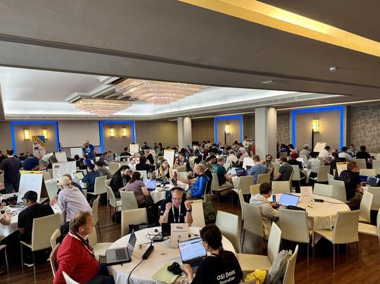 Picture of main hackathon room.