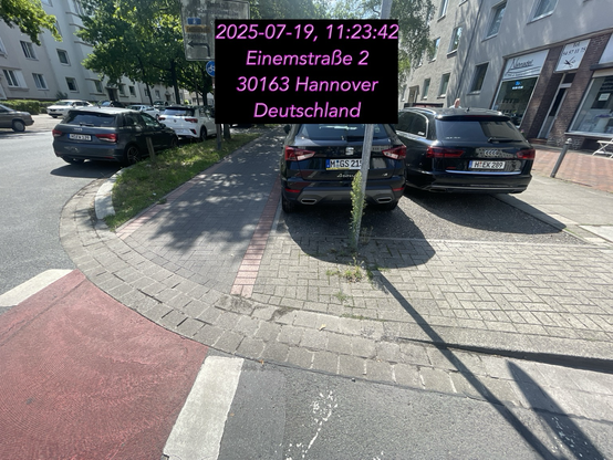 3Reihen Öffentliche Parkplätze mit Gefähhrdung der Alters unabhängige selbstbestimmte Mobilität