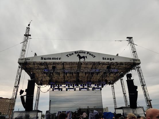 The canopy above the outdoor stage at The Stone Pony venue in Asbury Park,NJ