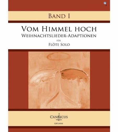 Das Bild zeigt das Cover eines Musikbuchs mit dem Titel "Vom Himmel Hoch: Weihnachtslieder-Adaptionen für Flöte Solo" von Band I. Der Hintergrund ist in warmen, erdigen Tönen gehalten, mit einem abstrakten, pastellfarbenen Bild eines Engels mit ausgebreiteten Flügeln in der Mitte. Der Titel ist in großen, schwarzen Buchstaben auf einem cremefarbenen Streifen oben auf dem Cover platziert. Darunter steht in kleinerer Schrift "Weihnachtslieder-Adaptionen für Flöte Solo". Am unteren Rand des Covers befindet sich das Logo des Verlags "Canticus Verlag" und die Katalognummer "CAV1-1046".
―
Das Bild zeigt eine abstrakte Darstellung eines Engels mit einem leuchtenden Himmelshalo über dem Kopf. Der Engel hat große, weiße Flügel und trägt ein lila Kleid. Der Hintergrund ist in verschiedenen Grüntönen gehalten, was eine ruhige und spirituelle Atmosphäre vermittelt. Über dem Engel ist der Text "Vom Himmel hoch..." in weißer Schrift geschrieben, was auf eine christliche Tradition hinweist. Unten rechts steht "ANJA WEINBERGER | Flöte", was darauf hinweist, dass es sich um ein Musikalbum oder eine Musikproduktion handelt. Die Farben und die einfache, aber symbolträchtige Darstellung des Engels vermitteln eine friedliche und heilige Stimmung.
