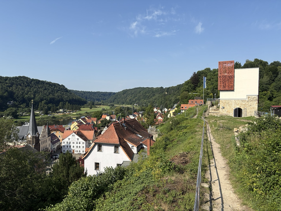 A view of Stadt Wehlen with the river Elbe on the left side