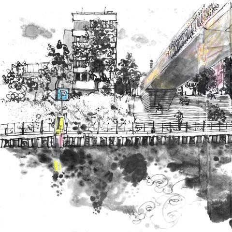 Linke Hälfte der zuvor beschriebenen Zeichnung.